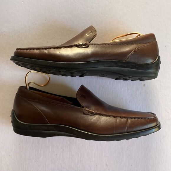 Tod’s Brown Leather Loafers Size 6 - Picture 5 of 10